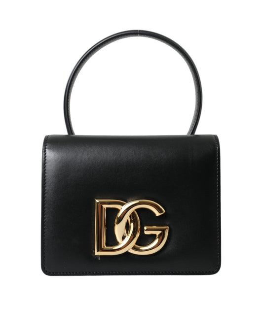 Dolce & Gabbana Black Leather Mini Belt Waist DG Girls Purse Bag