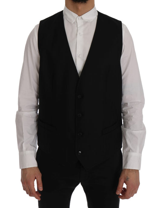Dolce & Gabbana Elegant Black Single Breasted Vest