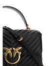 PINKO Elegant Black Quilted Calfskin Handbag