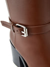 Burberry Chic Brown Leather Ankle Boots with Buckle Detail