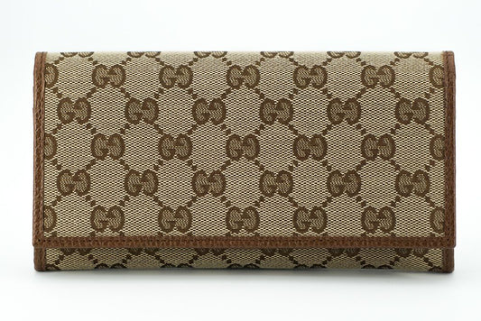Gucci Elegant Two-Tone Leather Canvas Wallet