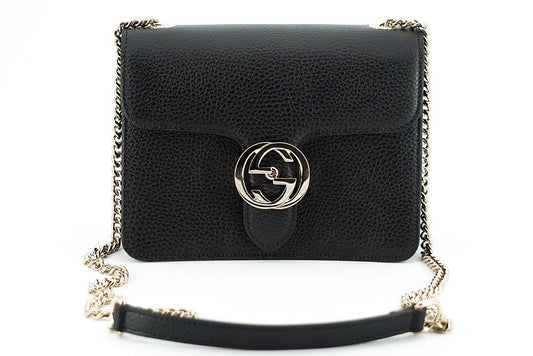 Gucci Elegant Black Leather Shoulder Bag