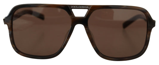 Dolce & Gabbana Elegant Unisex Brown Acetate Sunglasses