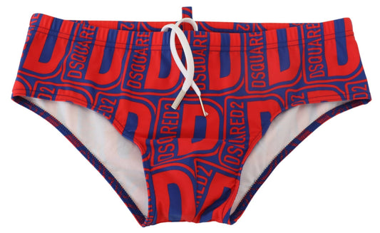Dsquared² Chic Red Swim Briefs with Blue Logo Accent