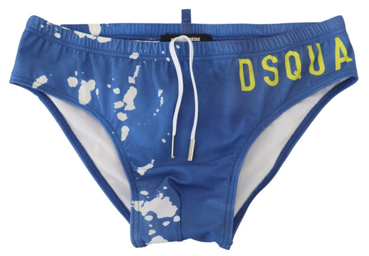 Dsquared² Exclusive Blue & White Logo Swim Trunks