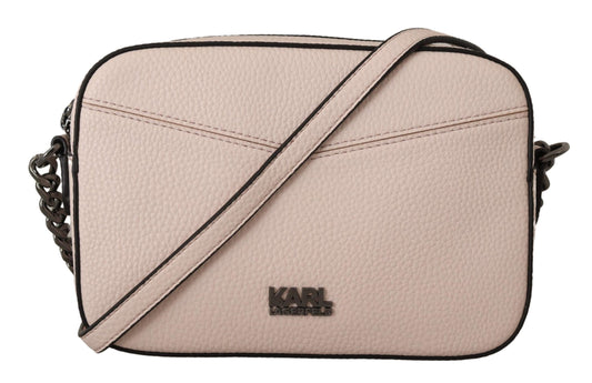 Karl Lagerfeld Chic Mauve Light Pink Leather Camera Bag