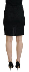 Dolce & Gabbana Elegant Black High-Waist Silk-Lined Skirt