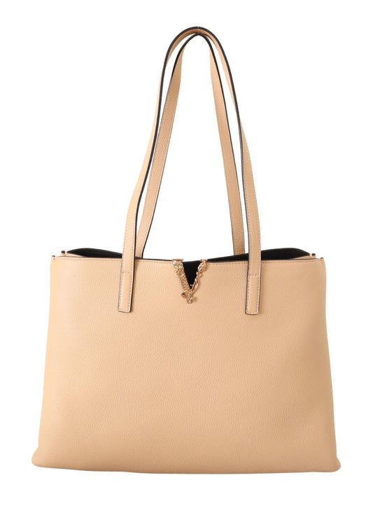 Versace Chic Nude Grainy Leather Tote