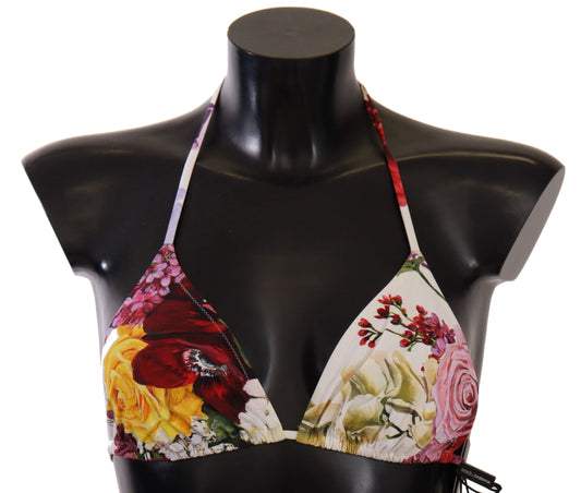 Dolce & Gabbana Chic Floral Print Bikini Top