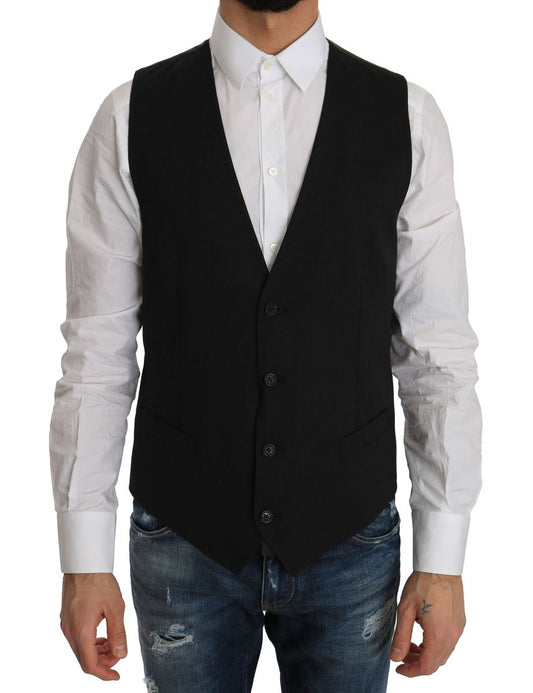 Dolce & Gabbana Sleek Gray Wool Blend Formal Vest