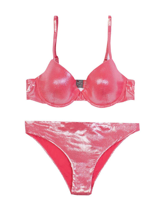 Emporio Armani Chic Pink Triangle Lurex Bikini