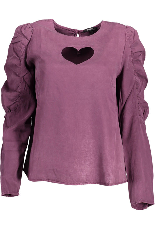 Desigual Chic Purple Long-Sleeved Shirt with Contrast Detailing