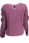Desigual Chic Purple Long-Sleeved Shirt with Contrast Detailing