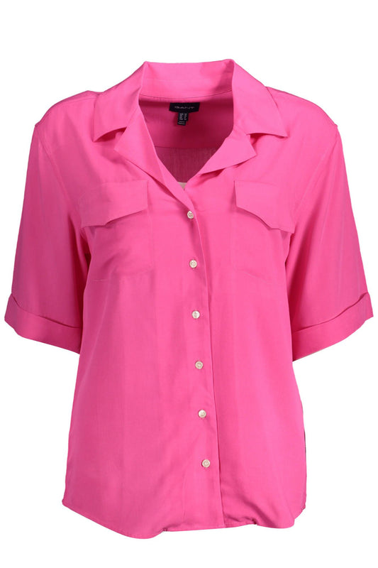 Gant Elegant Pink Viscose Shirt with Dual Pockets