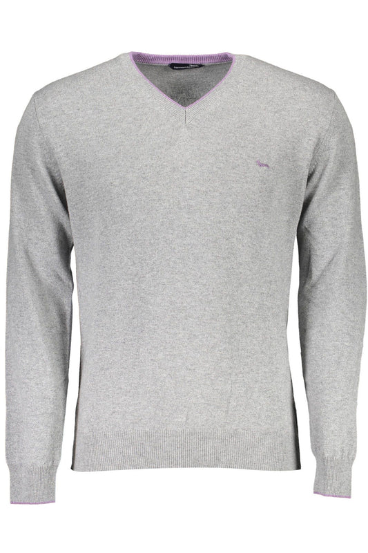 Harmont & Blaine Elegant V-Neck Sweater with Contrasting Details
