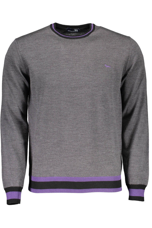 Harmont & Blaine Elegant Wool Sweater with Contrasting Embroidery