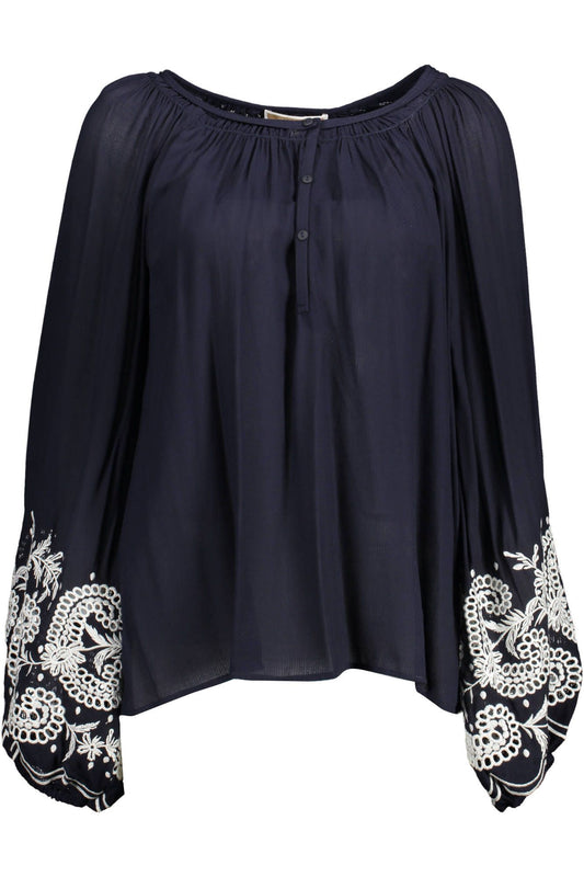 Kocca Elegant Wide Neckline Blouse with Embroidery