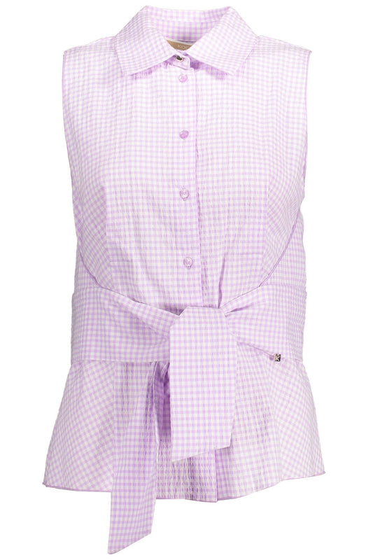 Kocca Elegant Sleeveless Pink Shirt with Italian Collar