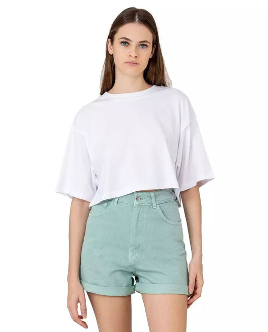Hinnominate Chic Green Cotton Shorts with Classic Five-Pocket Design