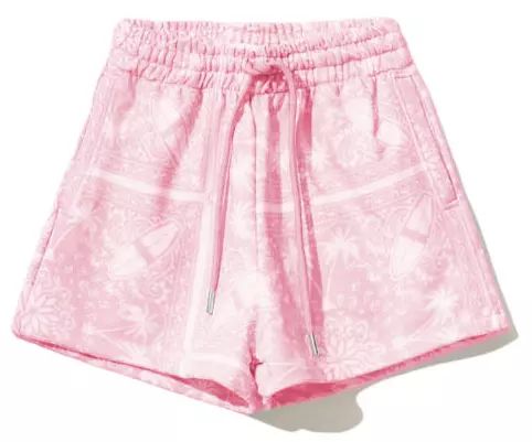 Comme Des Fuckdown Abstract Pink Cotton Shorts with Drawstring
