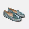 Charles Philip Chic Light Blue Silk Moccasins with Tassel Detail