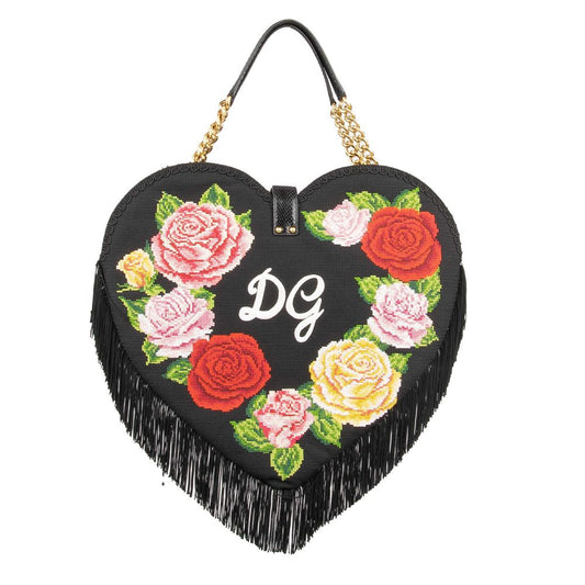 Dolce & Gabbana Elegant Black Viscose Blend Crossbody Bag
