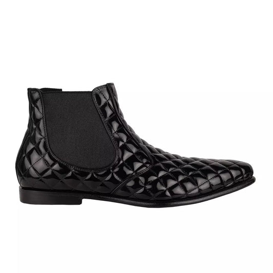 Dolce & Gabbana Quilted Calfskin Leather Beatles Ankle Boot