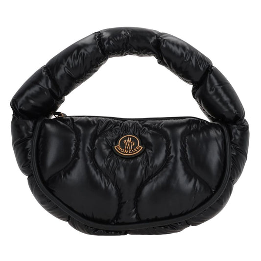 Moncler Chic Feather-Padded Nylon Hobo Bag with Leather Trim
