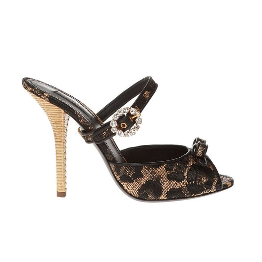 Dolce & Gabbana Elegant Black Lambskin Leather Sandals