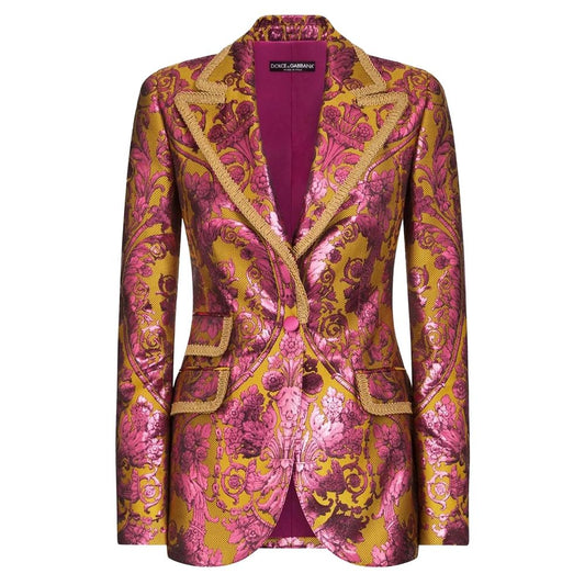 Dolce & Gabbana Floral Jacquard Blazer with Metal Fibre Detail