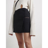 Off-White Chic Asymmetric Mini Skirt with Bold Text Accent