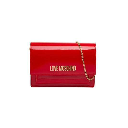 Love Moschino Chic Crimson Crossbody - Varnished Elegance