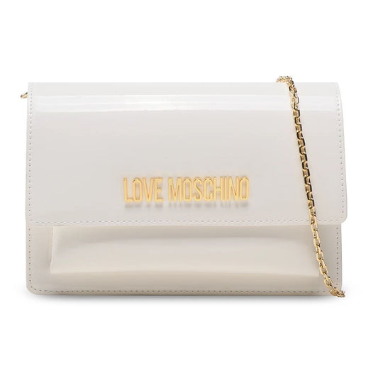 Love Moschino Chic Varnished Faux Leather Shoulder Bag