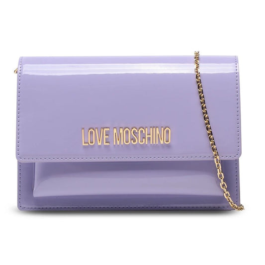 Love Moschino Elegant Purple Shoulder Bag with Gold Accents