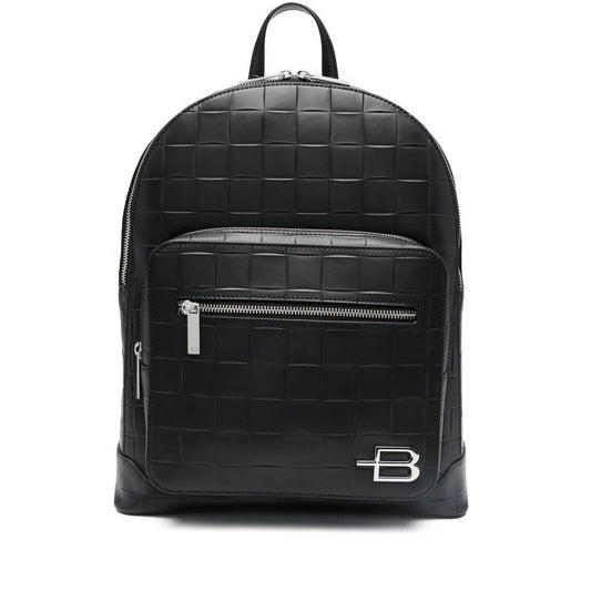 Baldinini Trend Chic Woven Leather Backpack - Compact & Versatile