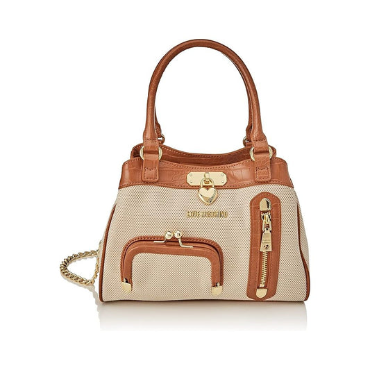 Love Moschino Elegant Brown Shoulder Bag with Gold Hardware