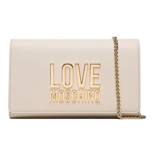 Love Moschino Elegant White Faux Leather Crossbody Handbag