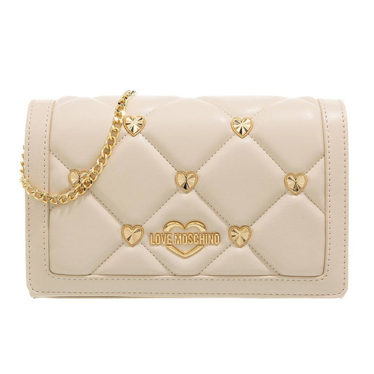 Love Moschino Chic White Faux Leather Crossbody Bag