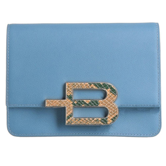 Baldinini Trend Chic Calfskin Handbag with Python Print Accent