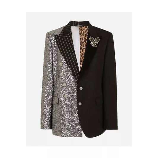 Dolce & Gabbana Elegant Virgin Wool & Cotton Silk-Detailed Jacket