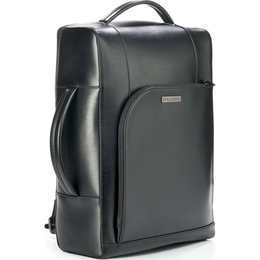 Baldinini Trend Elegant Black Calfskin Men's Backpack
