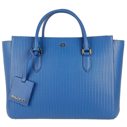 Baldinini Trend Elegant Calfskin Woven Handbag