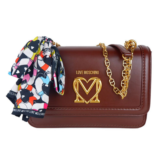 Love Moschino Elegant Black Shoulder Bag with Gold Accents