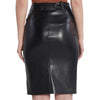 Patrizia Pepe Chic Faux Leather Midi Skirt with Diagonal Zip
