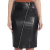 Patrizia Pepe Chic Faux Leather Midi Skirt with Diagonal Zip