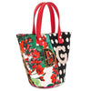 Dolce & Gabbana Elegant Floral Cotton Handbag with Leather Accents