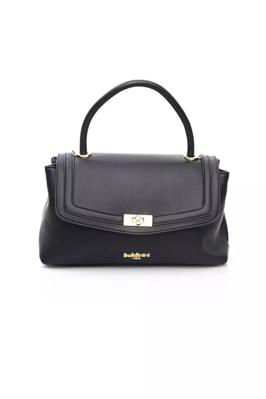 Baldinini Trend Elegant Black Shoulder Bag with Golden Details