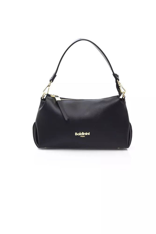 Baldinini Trend Elegant Black Golden-Detailed Shoulder Bag