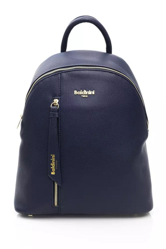 Baldinini Trend Elegant Blue Backpack with Golden Accents