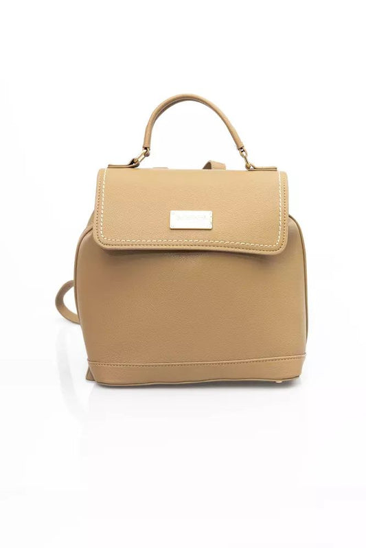 Baldinini Trend Elegant Beige Backpack with Golden Accents